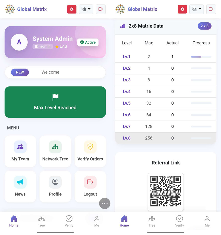 简繁英文三语2x8二二复制矩阵公排滑落烧伤机制互助系统前端截图