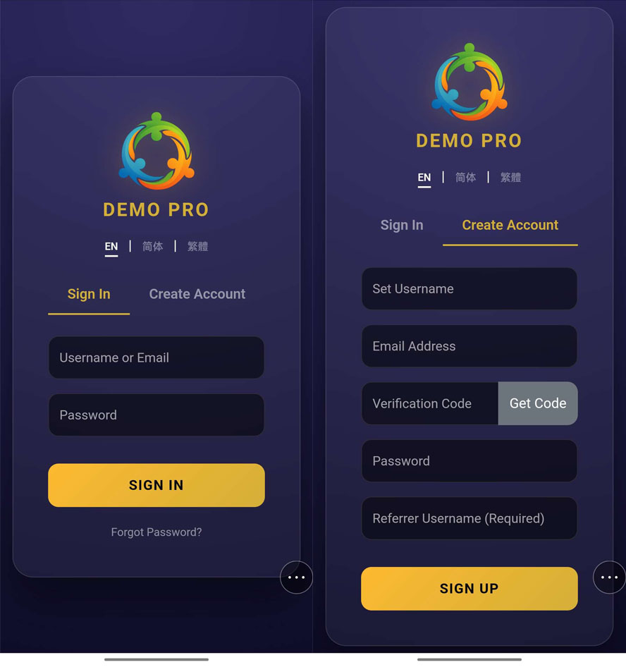 简繁英文三语挂机分红系统前台截图