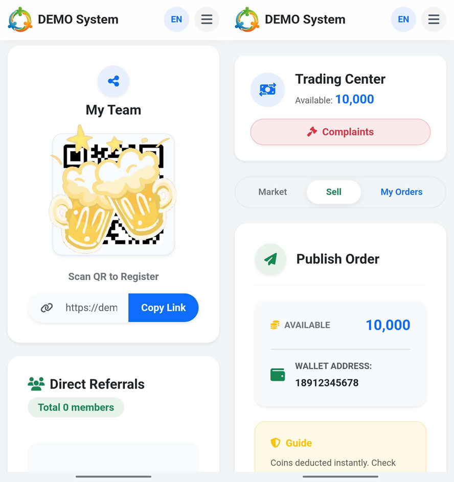 简繁英文三语资产增值复利系统前台截图